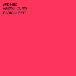 #FD345C - Radical Red Color Image