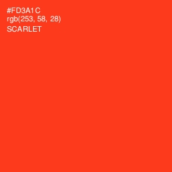 #FD3A1C - Scarlet Color Image