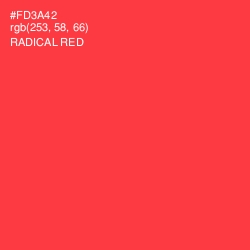 #FD3A42 - Radical Red Color Image