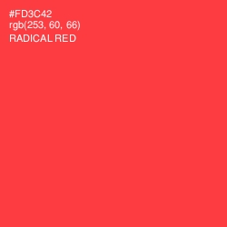 #FD3C42 - Radical Red Color Image