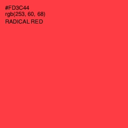 #FD3C44 - Radical Red Color Image