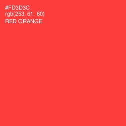 #FD3D3C - Red Orange Color Image