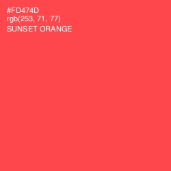 #FD474D - Sunset Orange Color Image
