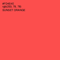 #FD4E4E - Sunset Orange Color Image