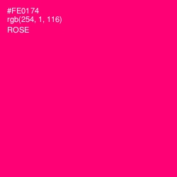 #FE0174 - Rose Color Image