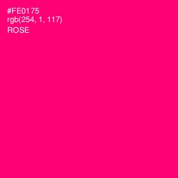 #FE0175 - Rose Color Image