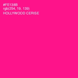 #FE138B - Hollywood Cerise Color Image