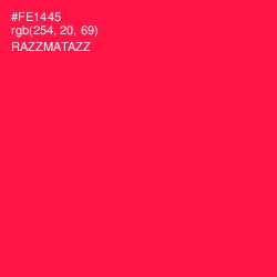 #FE1445 - Razzmatazz Color Image
