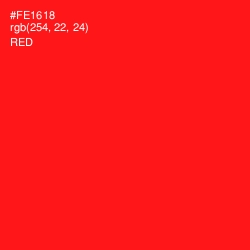 #FE1618 - Red Color Image