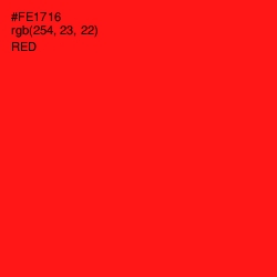 #FE1716 - Red Color Image