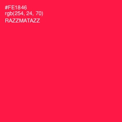 #FE1846 - Razzmatazz Color Image