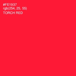 #FE1937 - Torch Red Color Image