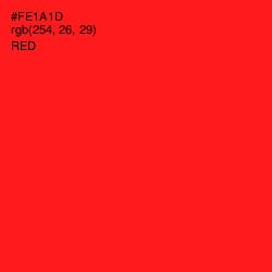 #FE1A1D - Red Color Image