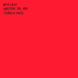 #FE1A31 - Torch Red Color Image