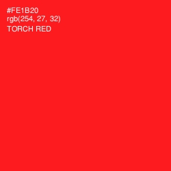#FE1B20 - Torch Red Color Image