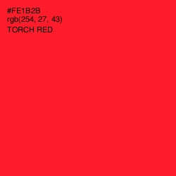 #FE1B2B - Torch Red Color Image