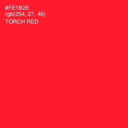 #FE1B2E - Torch Red Color Image