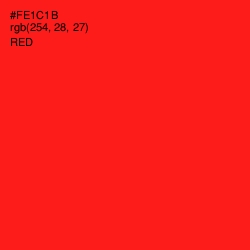 #FE1C1B - Red Color Image