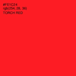 #FE1C24 - Torch Red Color Image