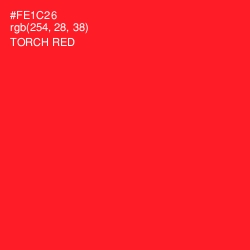 #FE1C26 - Torch Red Color Image