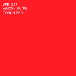 #FE1C27 - Torch Red Color Image