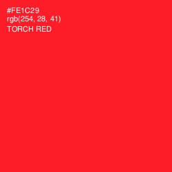 #FE1C29 - Torch Red Color Image