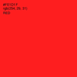 #FE1D1F - Red Color Image