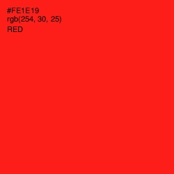 #FE1E19 - Red Color Image