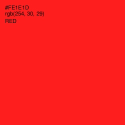 #FE1E1D - Red Color Image