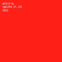 #FE1F16 - Red Color Image