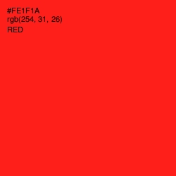 #FE1F1A - Red Color Image