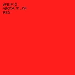 #FE1F1D - Red Color Image