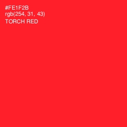 #FE1F2B - Torch Red Color Image