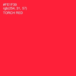 #FE1F39 - Torch Red Color Image