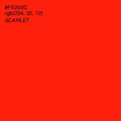 #FE200C - Scarlet Color Image