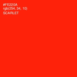 #FE220A - Scarlet Color Image