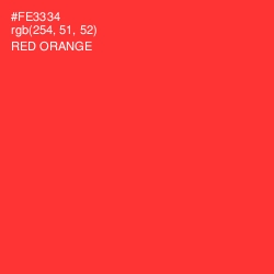 #FE3334 - Red Orange Color Image