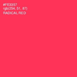 #FE3357 - Radical Red Color Image