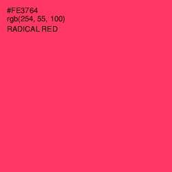 #FE3764 - Radical Red Color Image