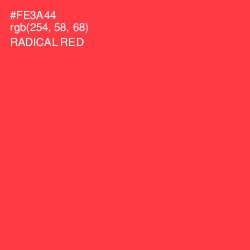 #FE3A44 - Radical Red Color Image