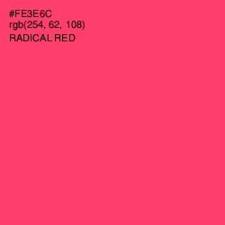#FE3E6C - Radical Red Color Image
