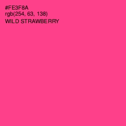 #FE3F8A - Wild Strawberry Color Image