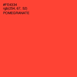 #FE4334 - Pomegranate Color Image
