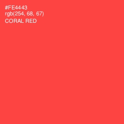 #FE4443 - Coral Red Color Image