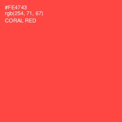 #FE4743 - Coral Red Color Image