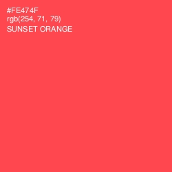 #FE474F - Sunset Orange Color Image