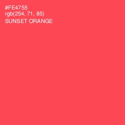 #FE4755 - Sunset Orange Color Image