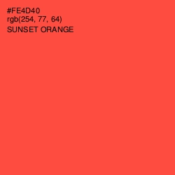 #FE4D40 - Sunset Orange Color Image