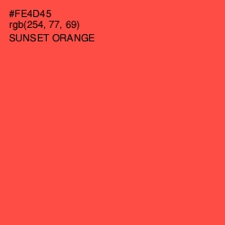 #FE4D45 - Sunset Orange Color Image