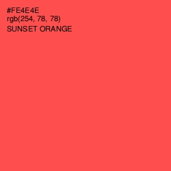 #FE4E4E - Sunset Orange Color Image